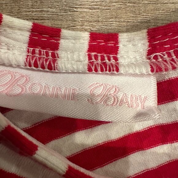 BONNIE BABY GIRLS 24 MONTH CANDY CANE STRIPE RED WHITE CHRISTMAS DRESS - Picture 6 of 7
